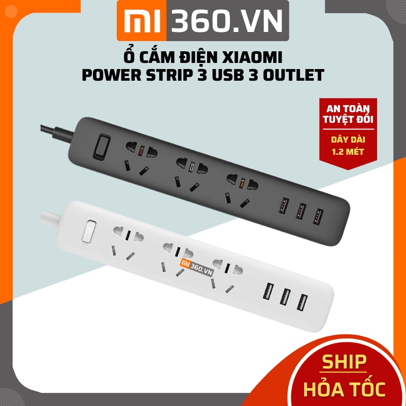 Ổ Cắm Điện Xiaomi Power Strip 3 USB 3 Outlet Chính Hãng