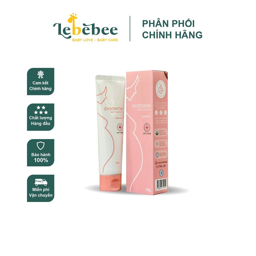 Kem đánh răng hữu cơ EKOMAMA dành cho mẹ bầu và cho con bú - tuýp 100g