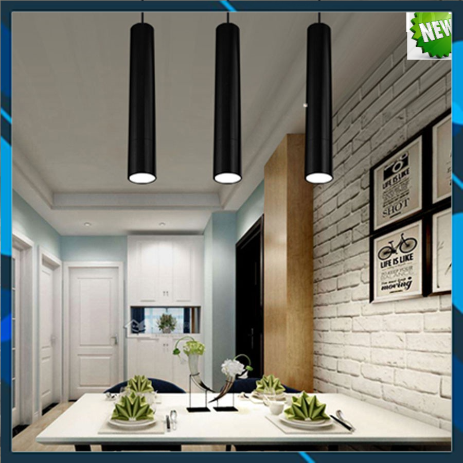 Đèn thả trần hình trụ rọi ống bơ COB 7W 10W 15W 20W Đen/ Trắng