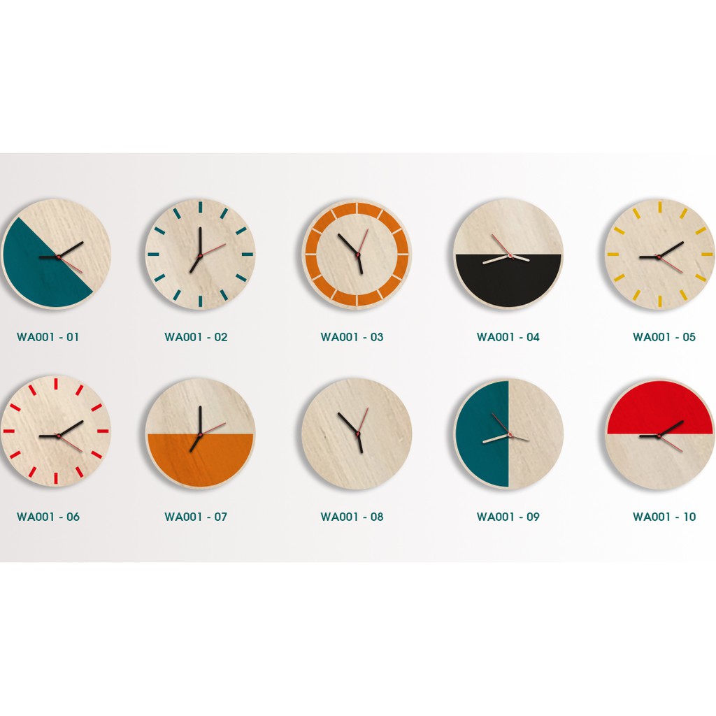 Đồng hồ treo tường gỗ tự nhiên - Phong cách đơn giản - Bảo hành 12 tháng - Mẫu 001