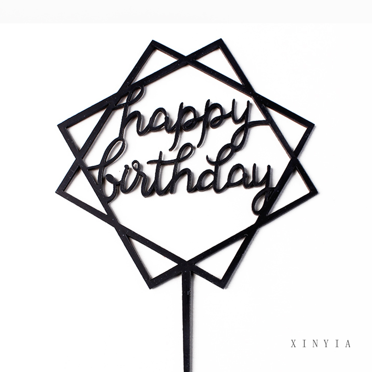 Chữ Happy Birthday gắn trang trí bánh kem-oll