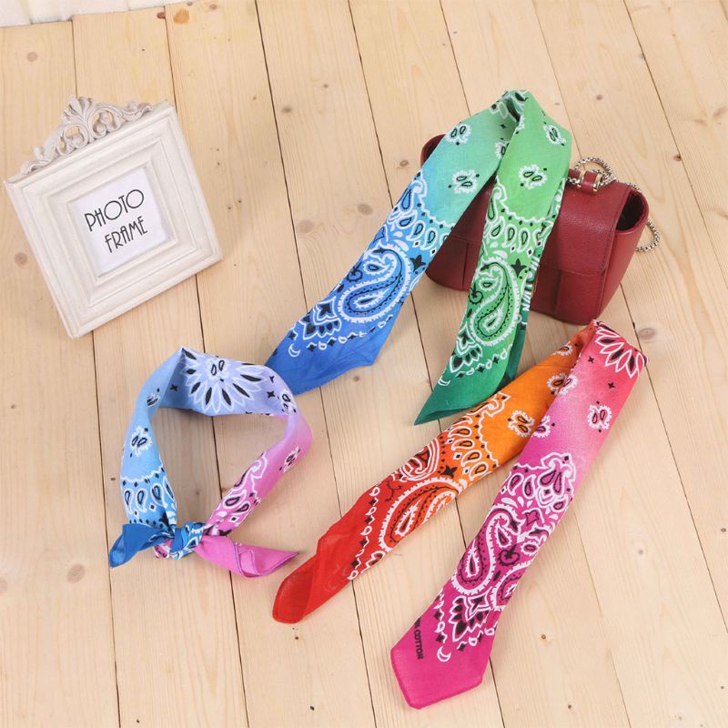 Khăn Vuông Cotton Họa Tiết Hoa Màu Sắc Cầu Vồng Dành Cho Nam Và Nữ