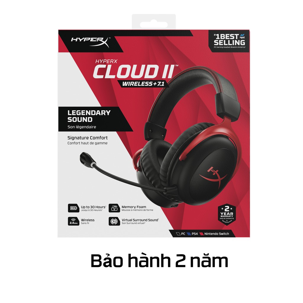[Mã ELMALL1TR5 giảm 6% đơn 3TR] Tai nghe Kingston HyperX Cloud II wireless - Red_HHSC2X-BA-RD/G - Hàng Chính Hãng | BigBuy360 - bigbuy360.vn