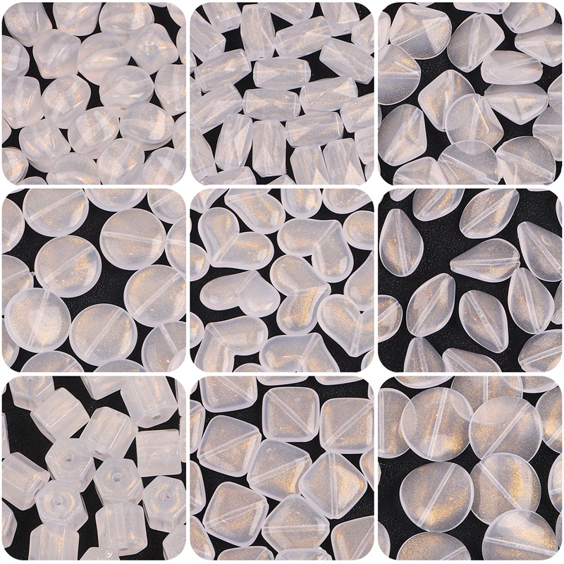 Phụ kiện hạt ngọc trai BEADIA bằng acrylic màu ánh vàng dùng làm trang sức diy