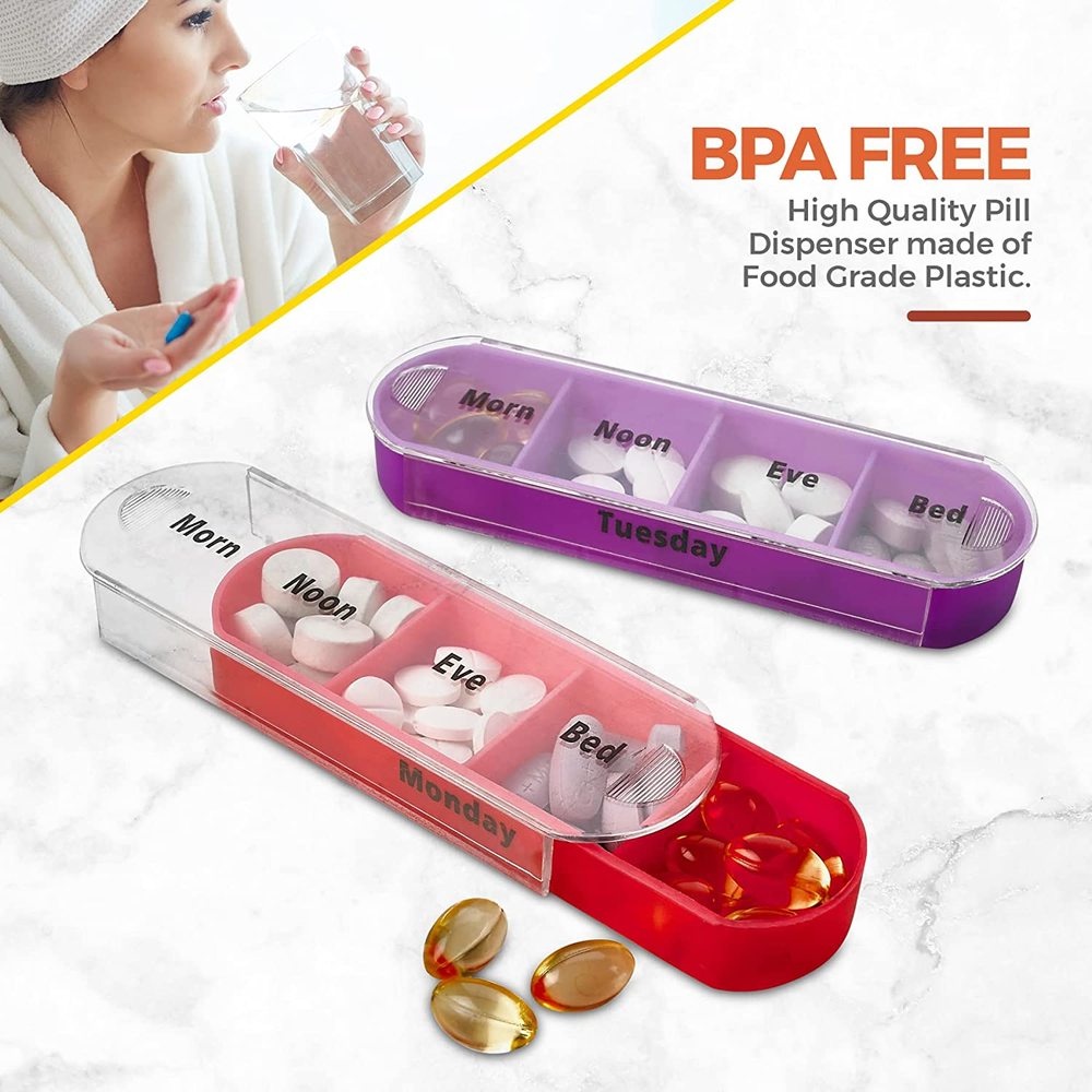 Hộp Đựng Thuốc 7 Ngày / 28 Ngăn Nhỏ Gọn Tiện Dụng Cho Du Lịch