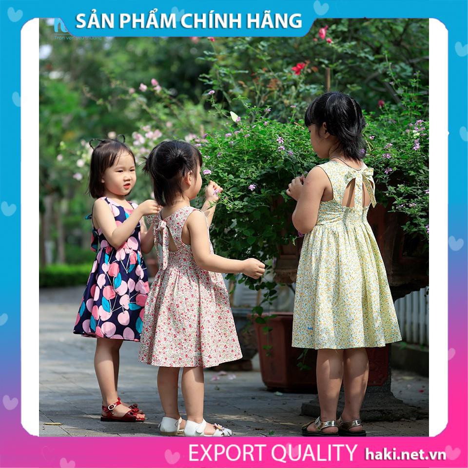 Váy hè cho bé gái khoét lưng, nhún eo Haki HK515