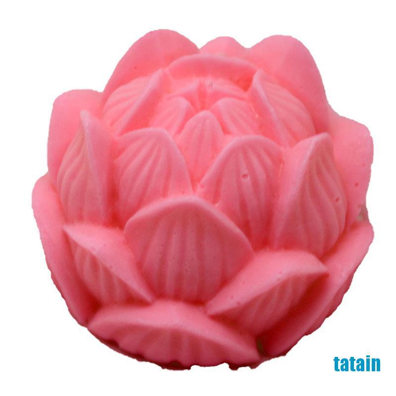 Khuôn silicone hình hoa sen 3D để làm nến / xà phòng tự làm cao cấp