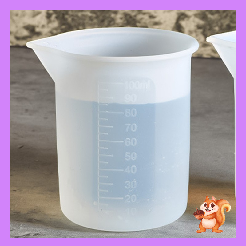 Cốc Đo Lường Bằng Silicon Hỗ Trợ Làm Trang Sức Nhựa Resin Tự Làm 100ml