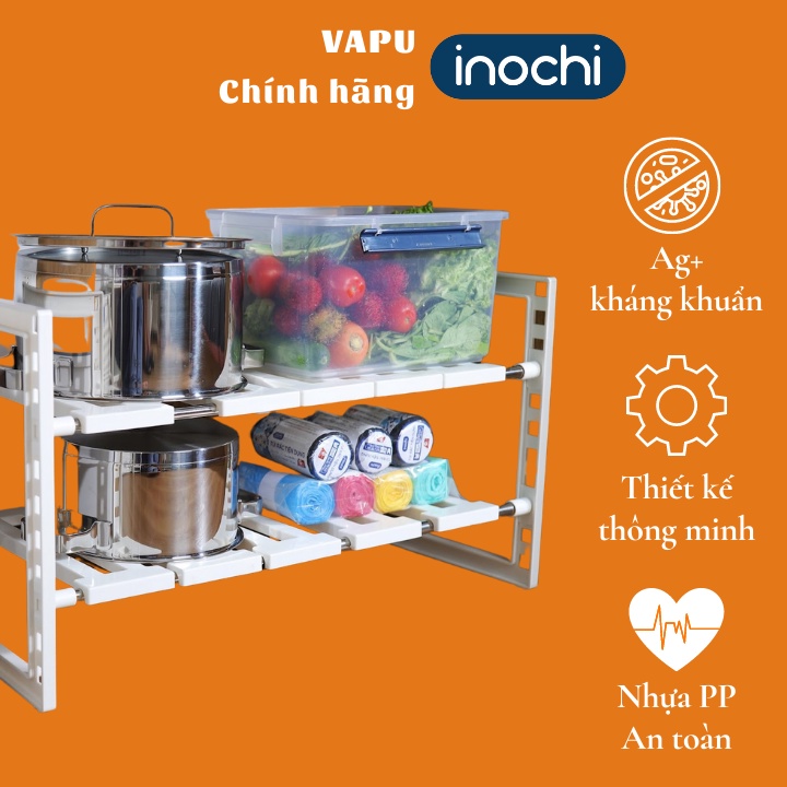 Kệ đa năng để giày, chén bát đĩa, gầm bàn, gầm tủ Inochi Tokyo Nhật Bản, kệ nhà bếp, để lò vi sóng, gia vị Vapu HCM