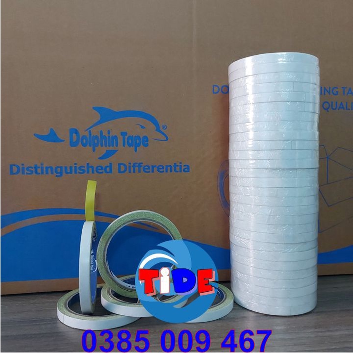 Băng dính 2 mặt dầu vàng thêu bản rộng 10mm – Dùng trong công tác VPP, dán hồ sơ, bao thư, bưu thiếp...