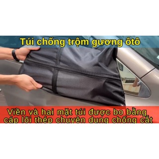 Túi chống trộm gương oto - Loại mới bo viền dây cáp lõi thép chống cắt - Hàng xưởng VN sản xuất