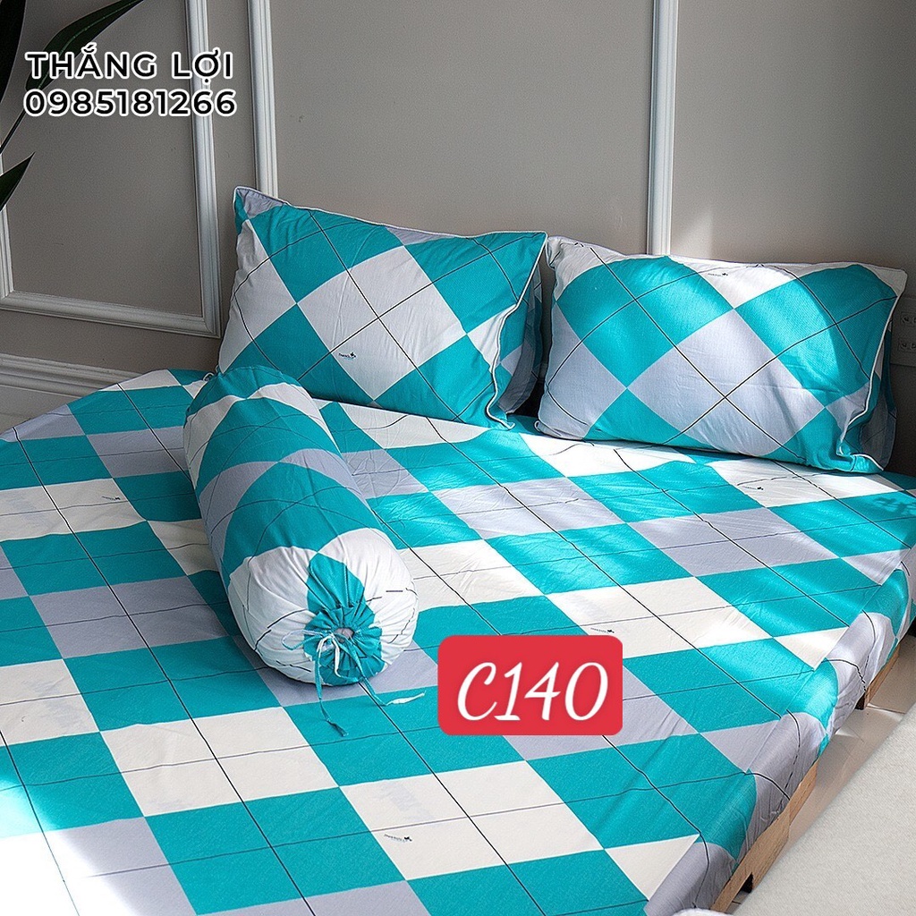 Bộ Drap Cotton Thắng Lợi chính hãng Mẫu C140 IN LOGO THẮNG LỢI vệ sinh dễ dàng