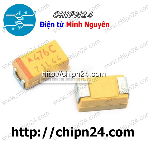 [2 CON] (KG2) Tụ Tantalum Dán SMD 6032 47uf 16V (476C) (Loại C) (6.0x3.2MM)