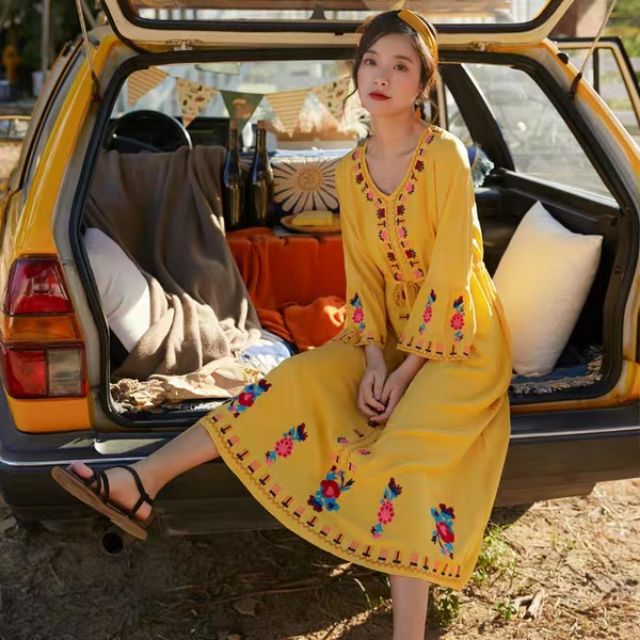 VÁY THỔ CẨM NỮ PHONG CÁCH BOHO HÀNG TQ