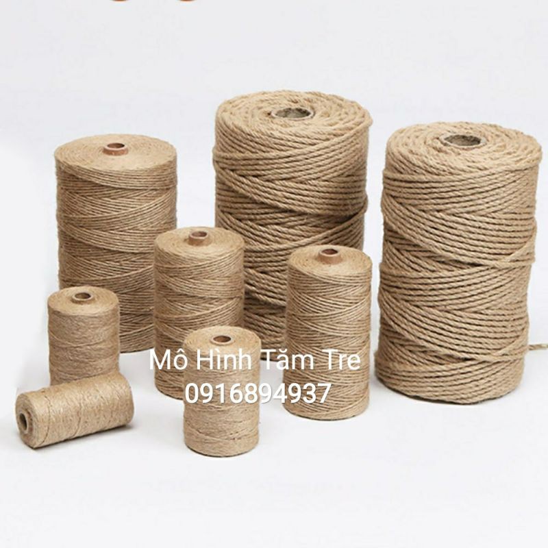 Cuộn dây thừng (1kg) dây đay, sợi xơ dừa nhập khẩu Ấn Độ, dây thừng trang trí hanmade