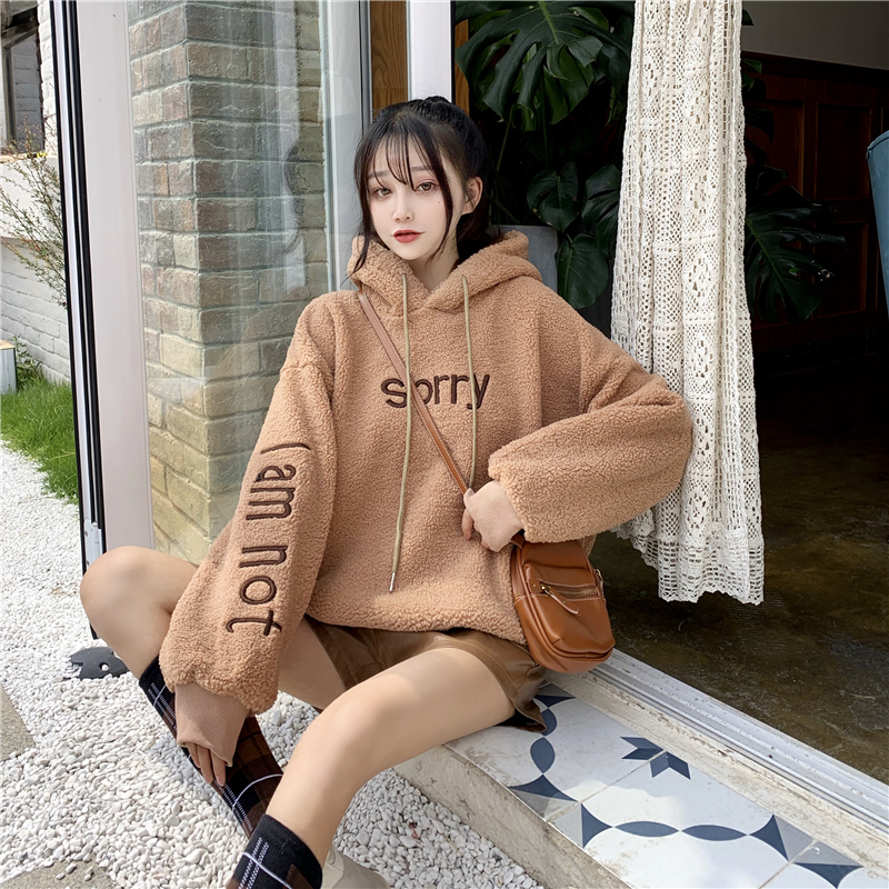 Áo Hoodie Tay Dài Dáng Rộng Thời Trang Cho Nữ