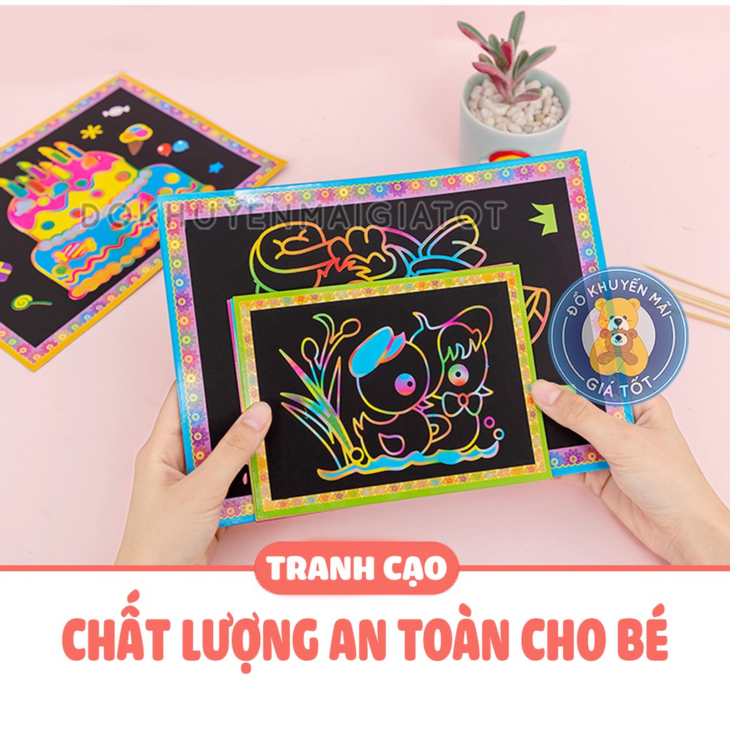 Tranh cạo màu cho bé loại 17cm x 13cm - Đồ khuyến mãi giá tốt