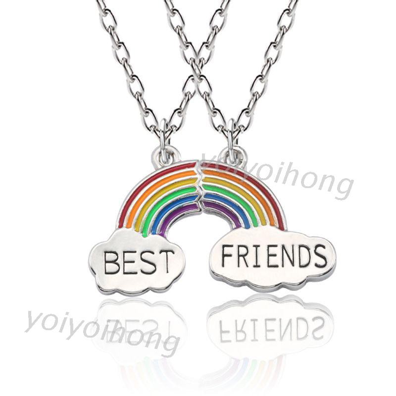 Set 2 dây chuyền hình đám mây cầu vồng nhiều màu sắc trang sức cho trẻ em