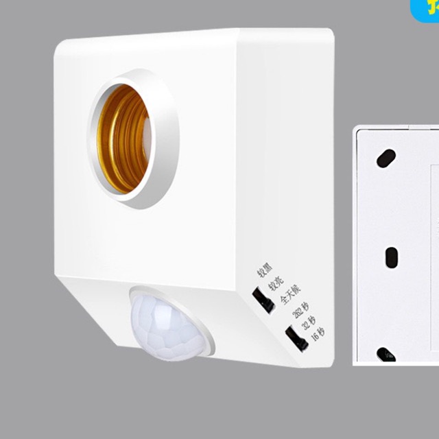 Đui Đèn Cảm Ứng Hồng Ngoại E27, Đui Đèn Thông Minh Tự Động Bật Tắt E27