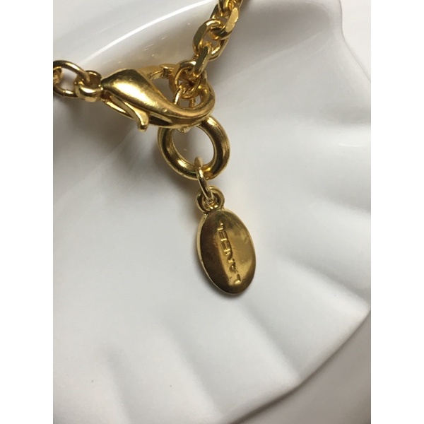 Dây chuyền vintage dài Lancel Pháp-mặt dây phối da và dây sợi xích