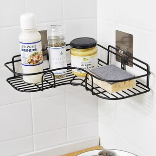 Adhesive Wall-Mounted Bathroom Storage Corner Shelf Hooks Holder