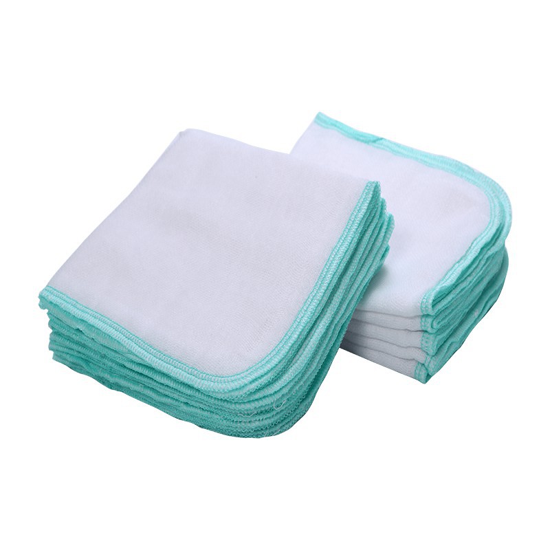 Khăn sữa xô Aiko cho bé cotton 27x25 4 lớp bịch 10 cái