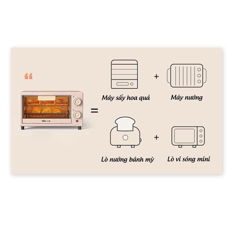 Lò Nướng Bear F10M6 10L, Công suất 700W (Tặng Ổ Cắm Chuyển Đổi)