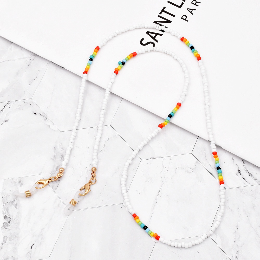 Dây Đeo Mắt Kính Xỏ Hạt Millet Màu Sắc Cầu Vồng Chống Mất