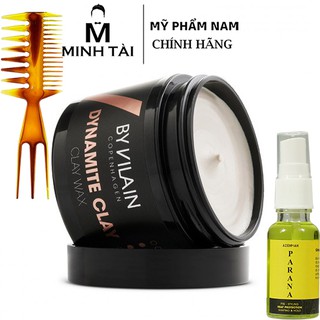 [ Chính Hãng Đan Mạch ] Sáp Vuốt tóc By Vilain Dynamite Clay + Pre-styling Azenman Parana 20ml + Lược Tạo Kiểu