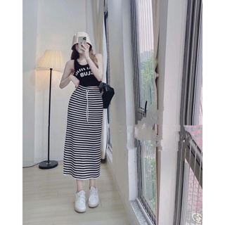 Set len miumiu chân kẻ hàng qc l1