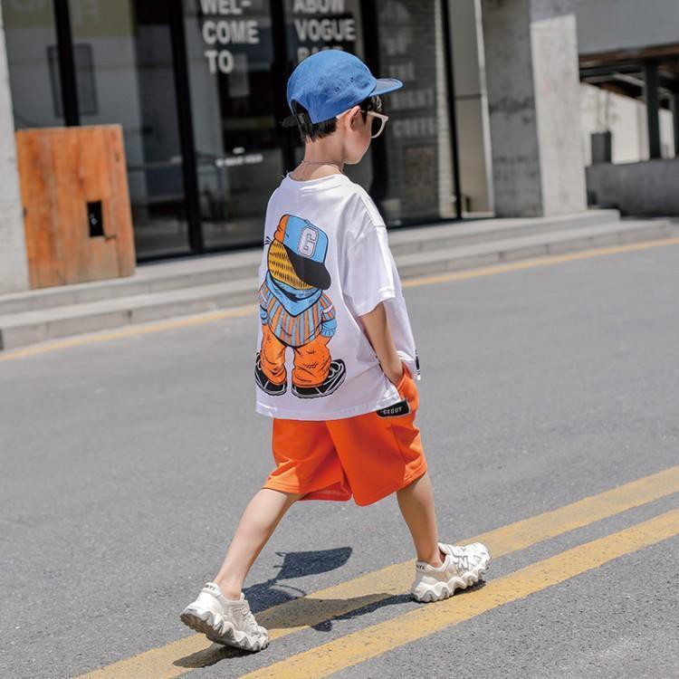 ☁☂✈Con trai nổi tiếng Internet Bé quần áo trẻ em kiểu phương Tây Bộ thể thao mùa hè mới của Hàn Quốc trong xu hướn