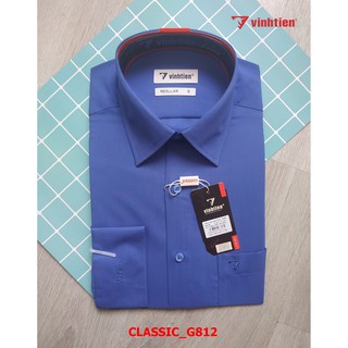 Áo Sơ Mi Nam Dài Tay Classic Vĩnh Tiến Xanh