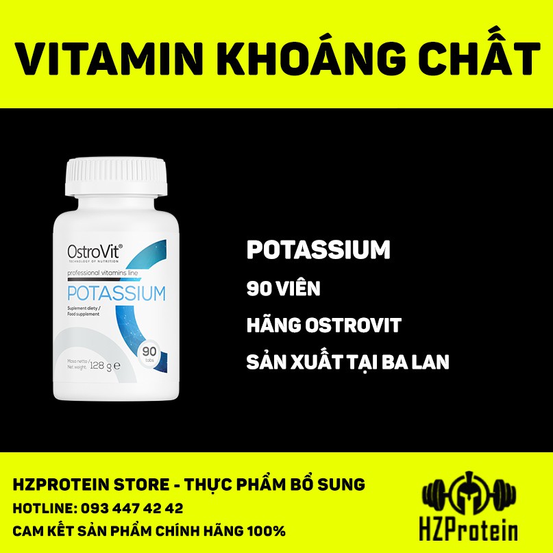 OSTROVIT POTASSIUM - VIÊN UỐNG BỔ SUNG KALI, PHỤC HỒI CƠ THỂ (90 VIÊN) |  Shopee Việt Nam