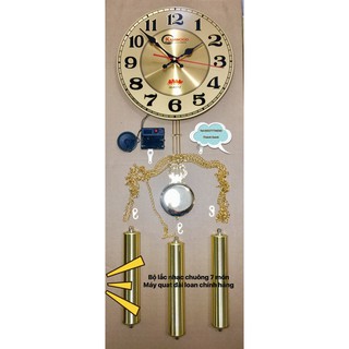 Bộ lắc 7 món máy Đài Loan Quartz có nhạc mặt số 25cm học trò
