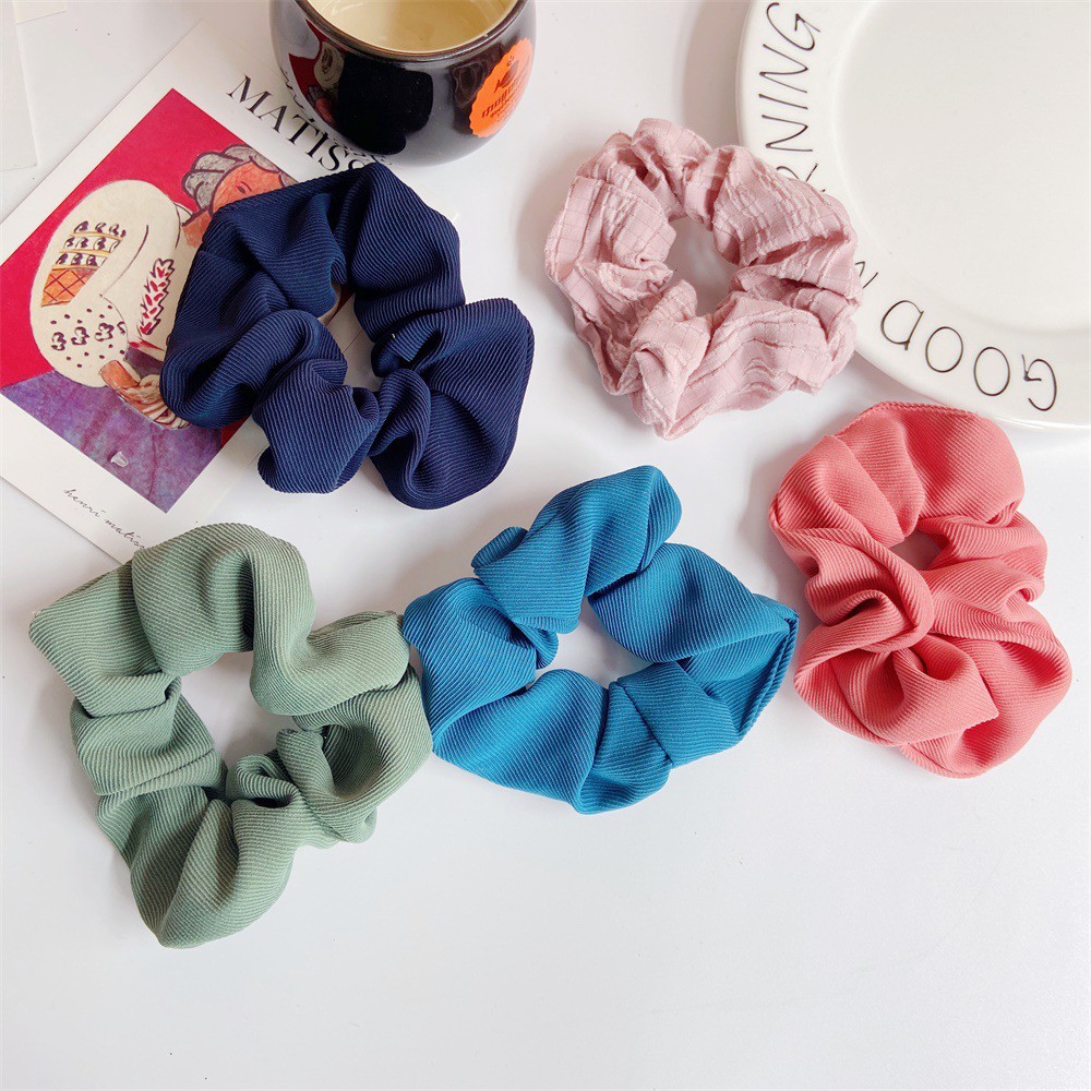 Dây Buộc Tóc Họa Tiết Kẻ Sọc Thời Trang Đơn Giản Phong Cách Retro