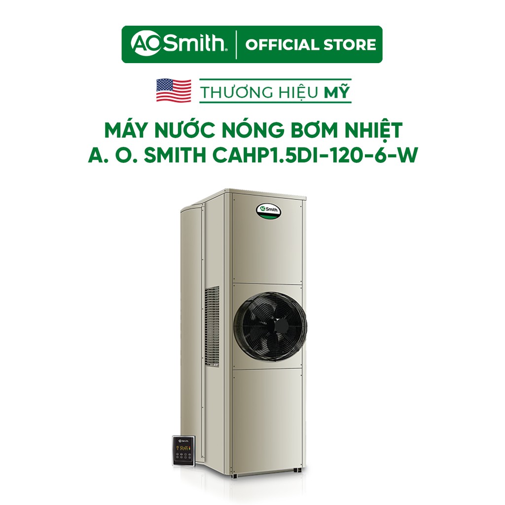 [Mã ELMALL100 giảm 100K đơn 5TR] Máy Nước Nóng Bơm Nhiệt Tích Hợp A. O. Smith CAHP1.5DI-120-12-W