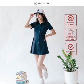 Váy liền polo nữ SSSTUTTER cotton thoáng mát polo dress