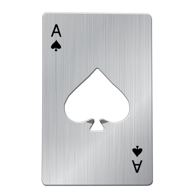 Dụng Cụ Mở Nắp Chai Hình Lá Bài Poker Sáng Tạo Bằng Thép Không Gỉ