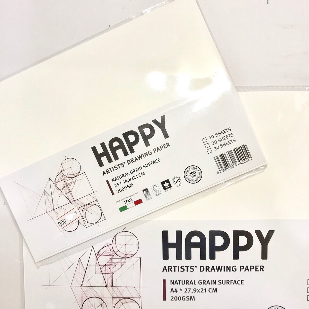 [SUMMER] Giấy Vẽ Happy 160gsm/ 200gsm - vẽ chì, vẽ phác thảo