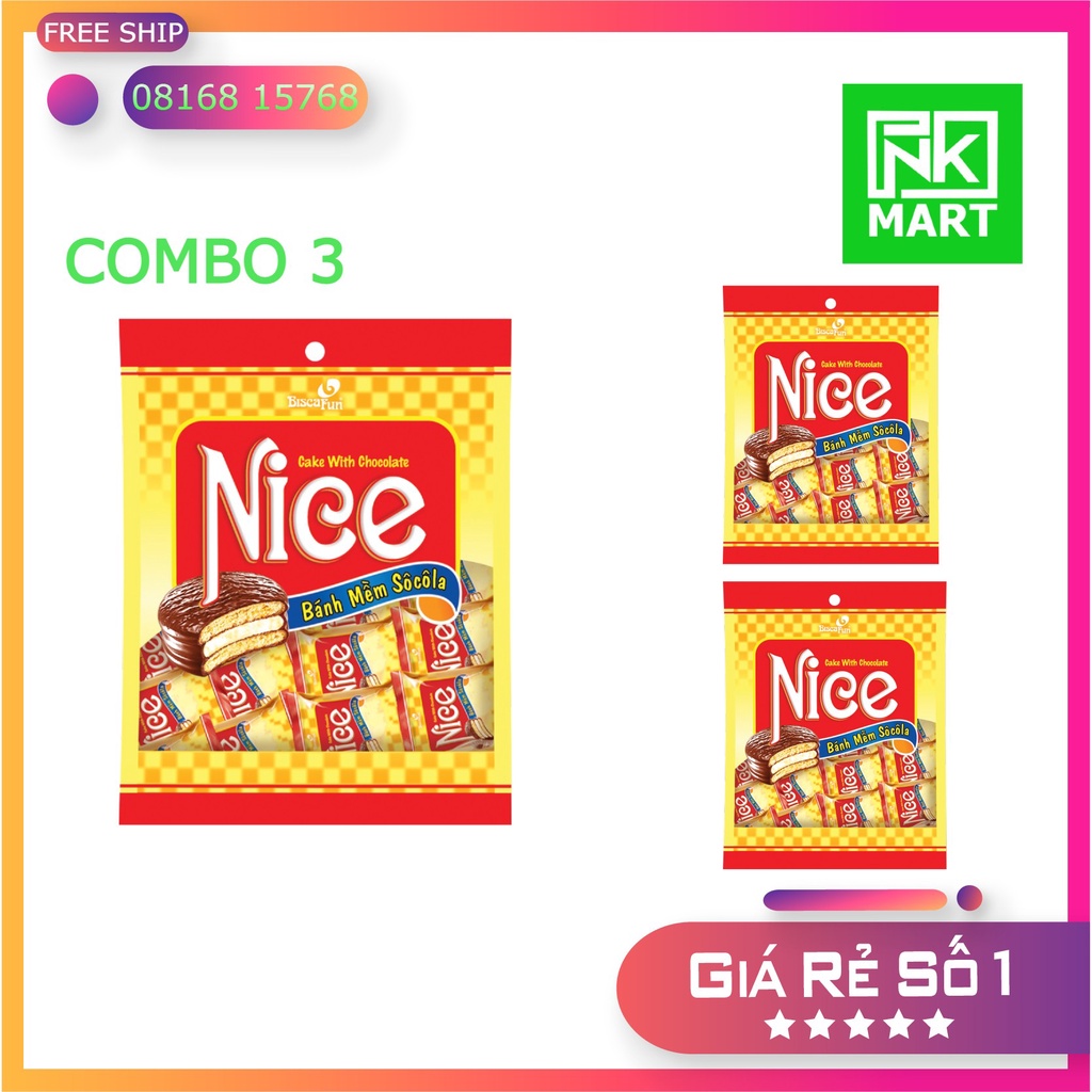 COMBO 3 TÚI BÁNH NICE 200G