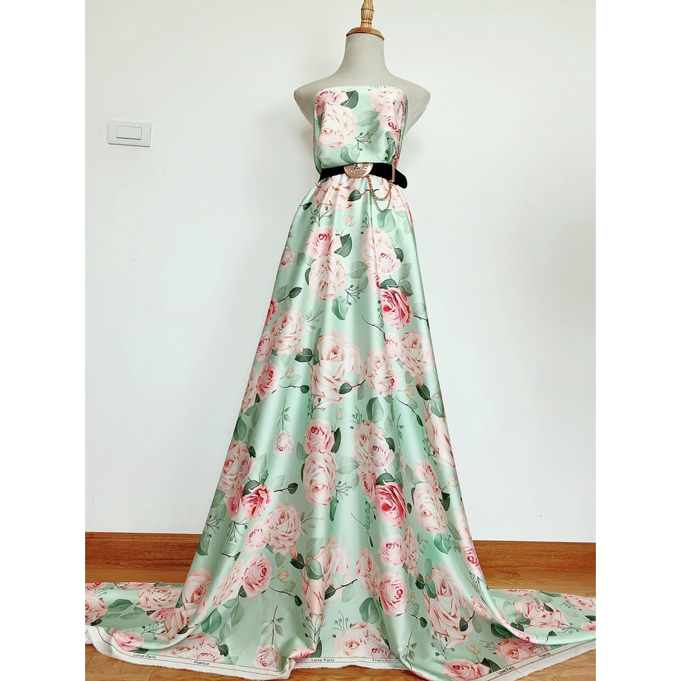 Vải lụa may áo dài, váy, sơ mi, tiệm vải của Hạp, mã 120, lụa latin cao cấp chất mềm mịn