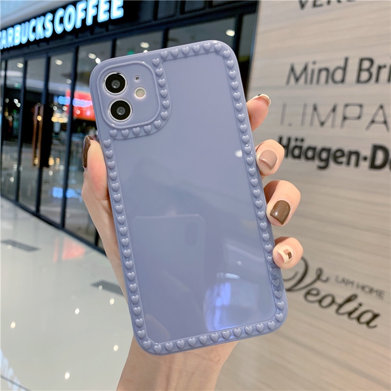 Ốp điện thoại viền vuông hình trái tim cho Iphone 6/6plus/6s/6splus/7/7plus/8/8plus/x/xs/xr/xsmax/11/12/13/pro/max/plus | BigBuy360 - bigbuy360.vn