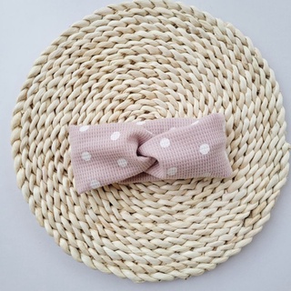 Turban xoắn chéo chất Waffle Hàn cho bé