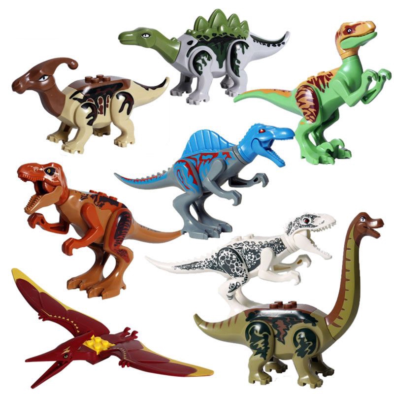 OMG8pcs Dinosaur Building Blocks Toys,Buildable Dinosaur Building Blocks Figures T Rex,Triceratops