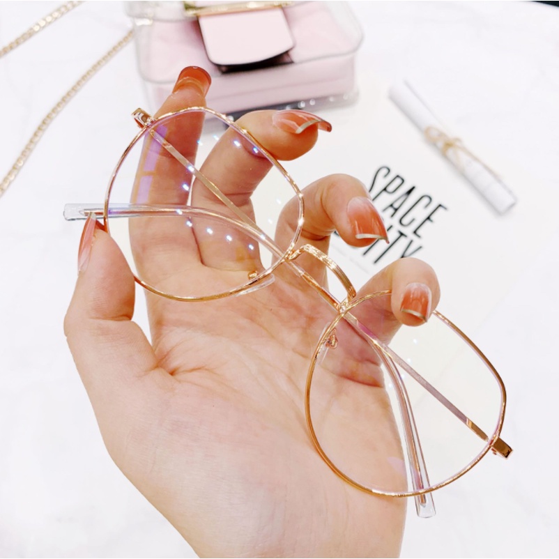 Mắt kính gọng kim loại chống tia bức xạ/ ánh sáng xanh thời trang dành cho nam và nữ