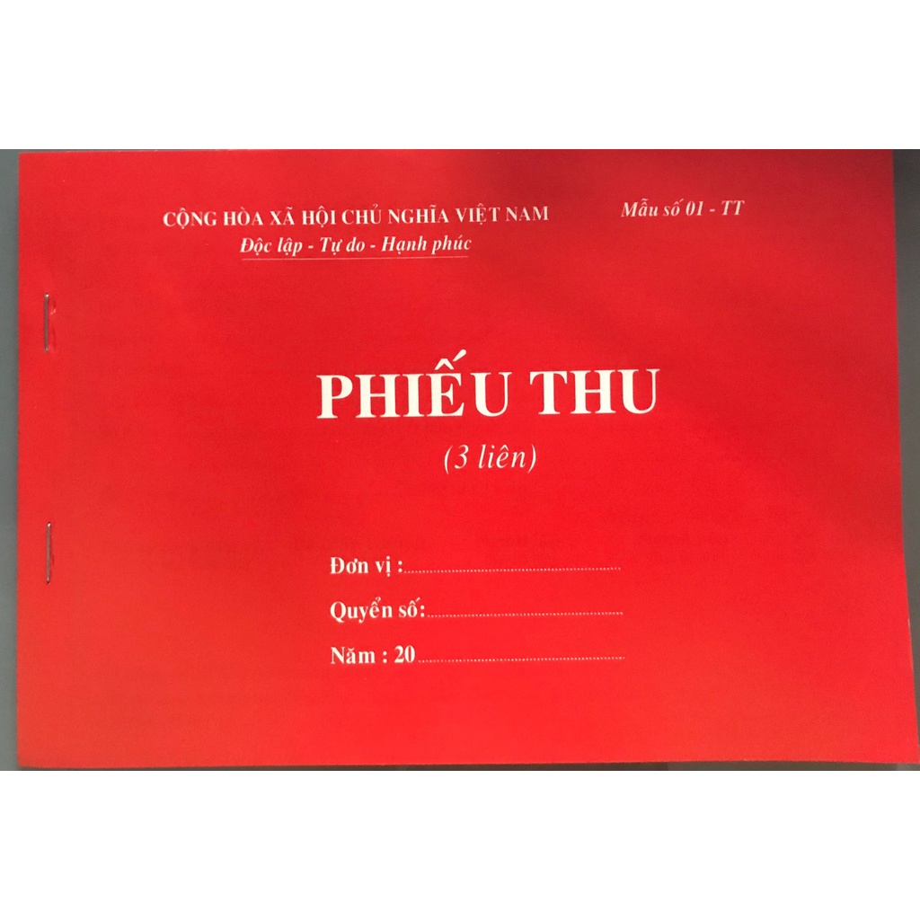 Phiếu thu, phiếu chi A4,A5 liên cacbon loại 1 liên, 2 liên, 3 liên