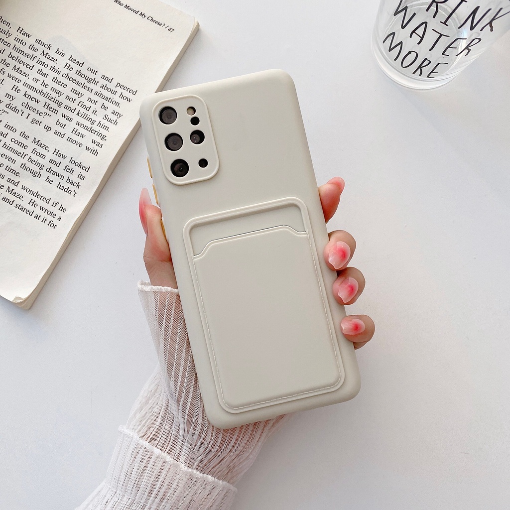 Ốp điện thoại silicon mềm tích hợp ví đựng thẻ và giá đỡ dành cho Samsung Galaxy Note 20 Ultra A32 A12 A51 A71 A02