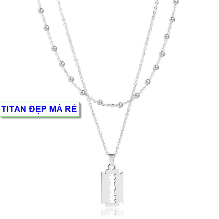 Dây chuyền 2 tầng đẹp titan nữ mặt nhiều kiểu xinh tươi - Hàng titan vàng trắng sáng bóng đẹp - Cam kết 1 đổi 1 nếu đen