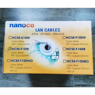 Cáp mạng nanoco 8 lõi cat5 ftp 10% đồng 305m