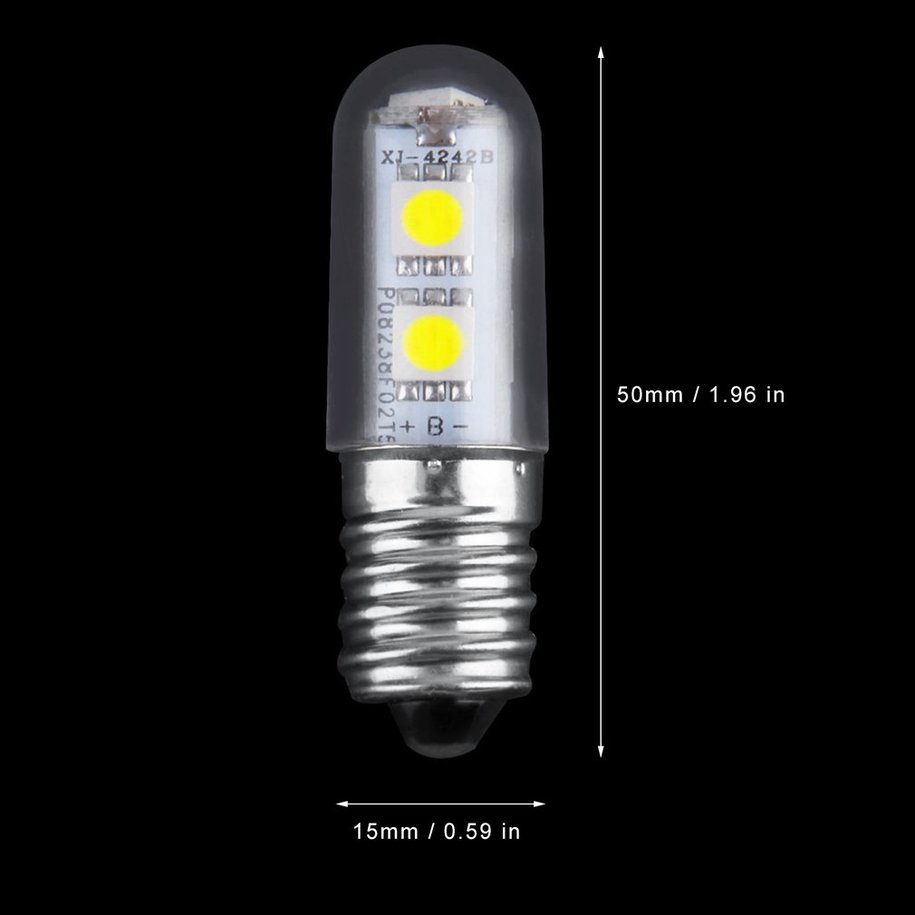 Đèn LED 7 bóng gắn tủ lạnh màu trắng ấm AC 220V E14 1W 5050 SMD